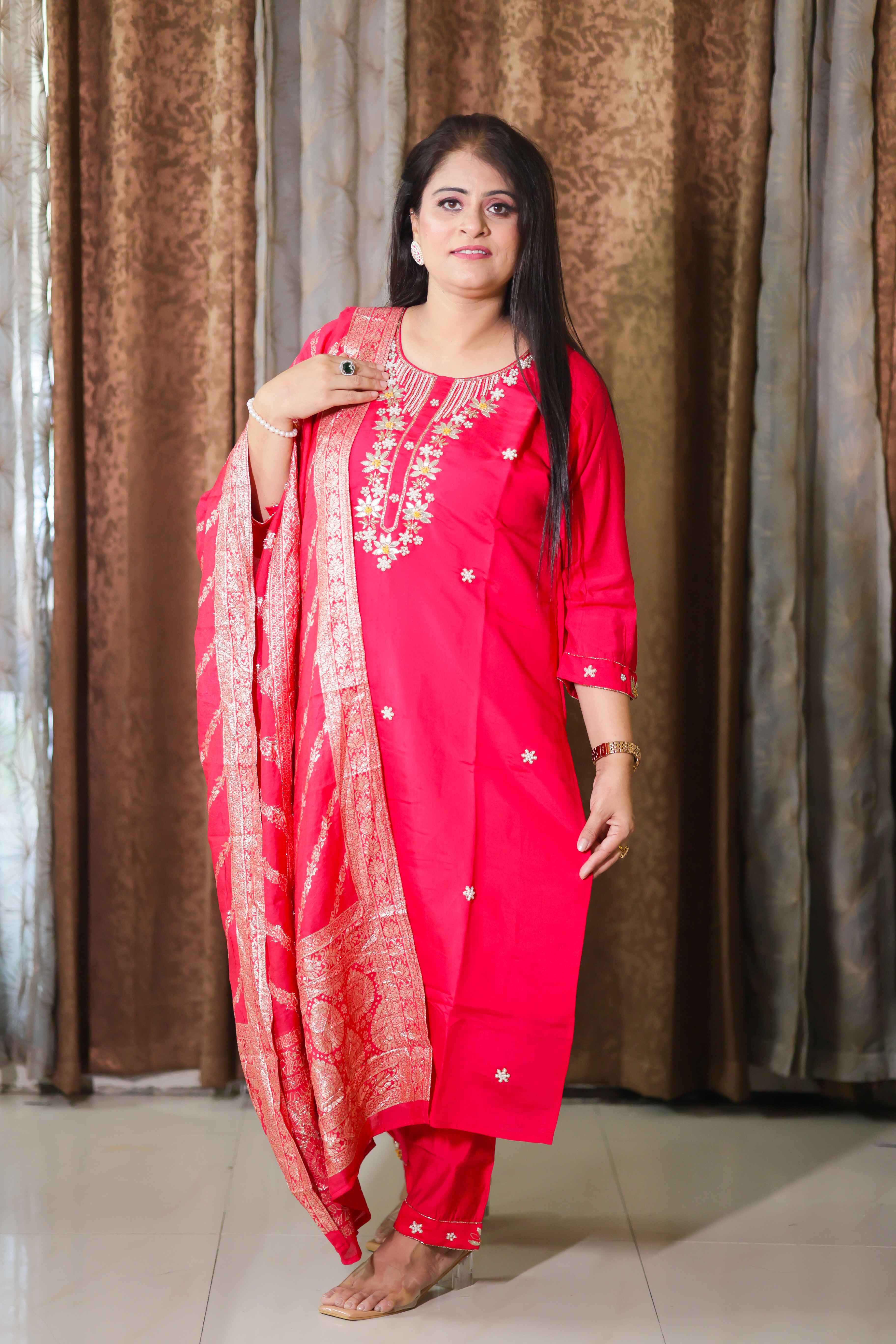 Roman silk suit set