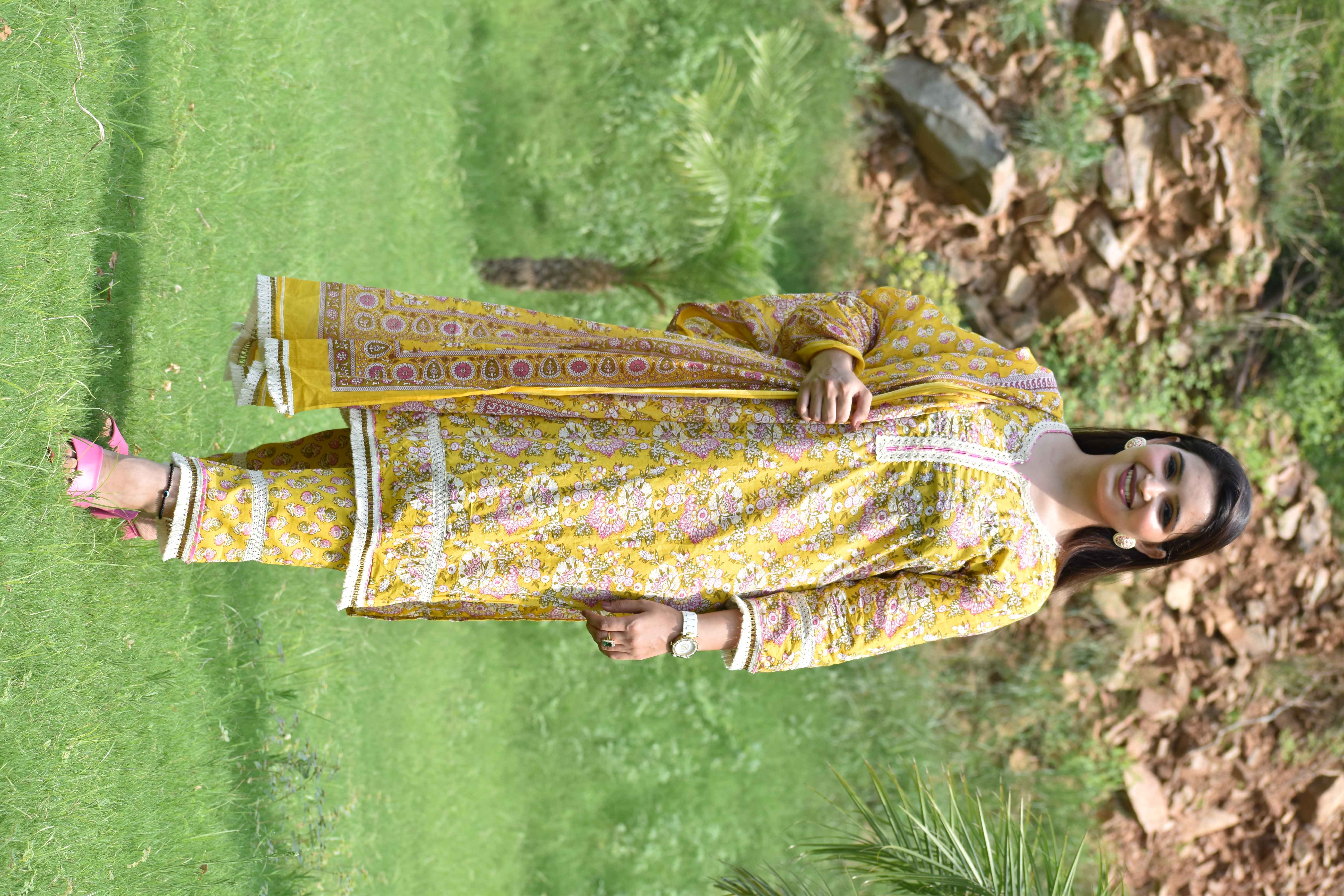  Beautiful Cotton Lace work suit